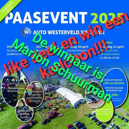 Paasevent Auto Westerveld, Lensink Aardappelen Aalten is erbij!